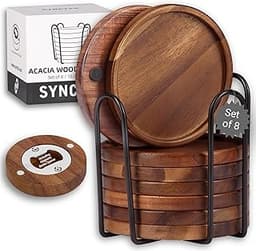 Synctos sous-verres en acacia