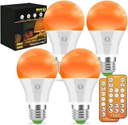 Wivety Ampoule de Sommeil avec Télécommande, LED Ambre E27 1600K 9W